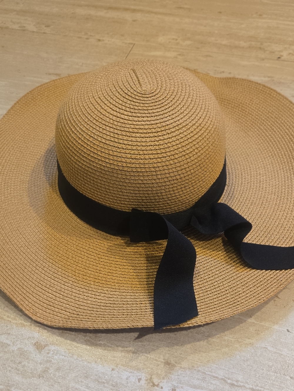 Furtalk Black Bow Accent Sun Hat